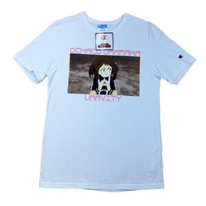 Champion My Hero Academia Ochaco Uraraka Shirt Mens‎ Small White Graphic Anime